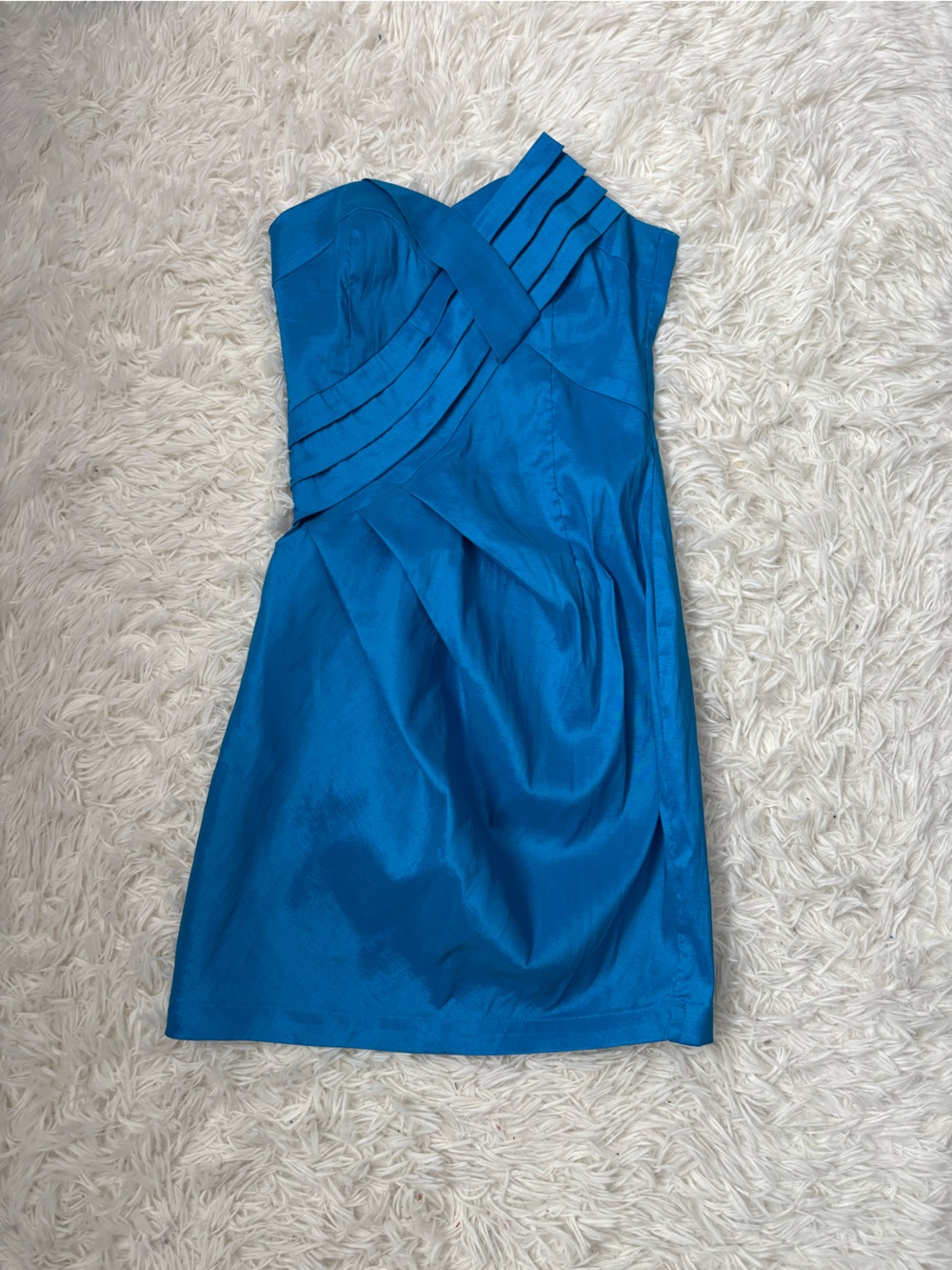 Strapless Blue Cocktail Dress